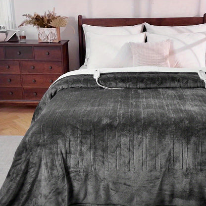 Electric Heated Blanket Flannel Extra Large with 8 Temperature Levels 10-Hour Auto-Off PTC+NTC Overheat Protection Machine Washable – Throw Twin Full Queen King Sizes