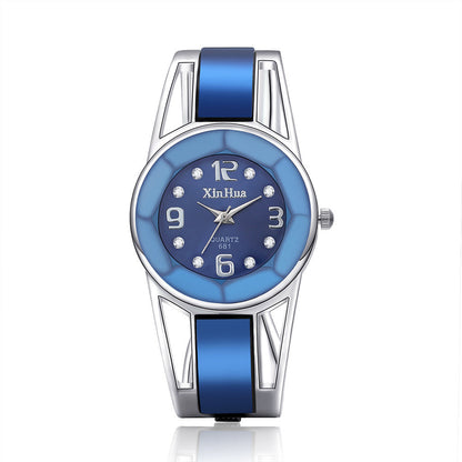 Women's Quartz Bracelet Watch Stainless Steel Band Analog Round Dial Elegant Ladies Wrist Watch 4 Colors