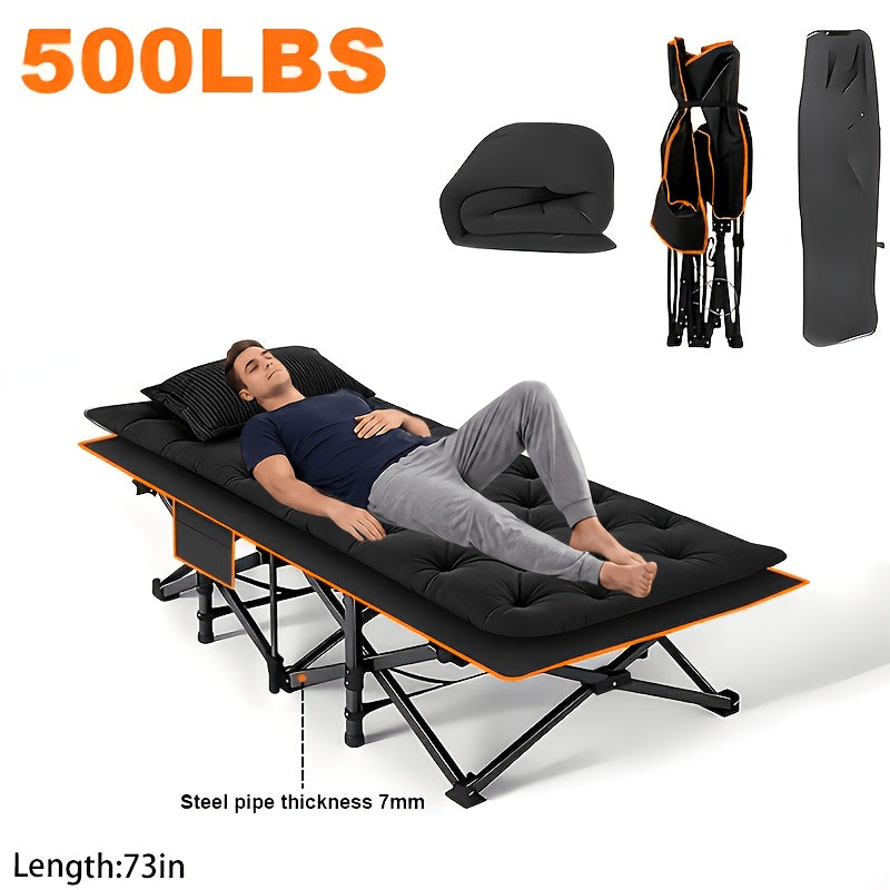 Heavy Duty Folding Camping Cot with Mattress for Adults – 500/600/700 LBS Capacity, Portable Outdoor Bed with Carrying Bag for Tents, Camping & Travel – 3 Models, 3 Colors