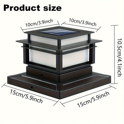 Solar Post Cap Lights 6 Pack Outdoor – Bright LED Solar Powered Fence Post Lights, Waterproof Auto On/Off, for Deck, Porch, Patio, Garden, Stair & Yard Decoration