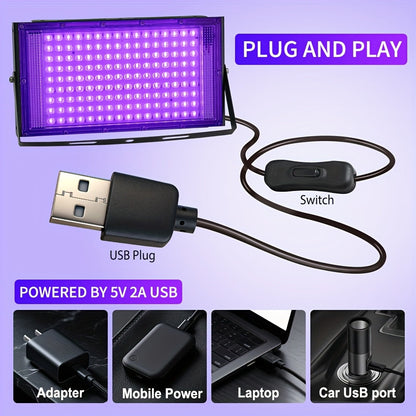 UV LED Resin Curing Lamp 96 or 144 LEDs High Power USB Plug & Play for Jewelry Making Epoxy Resin Hardening Mold Curing Resin Art Dark Violet