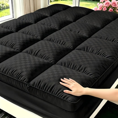 Quilted Pillow Top Mattress Topper Cooling Mattress Pad Cover Fitted Deep Pocket 8 to 21 Inch Stretches for Twin Full Queen King California King in White Gray Black Navy