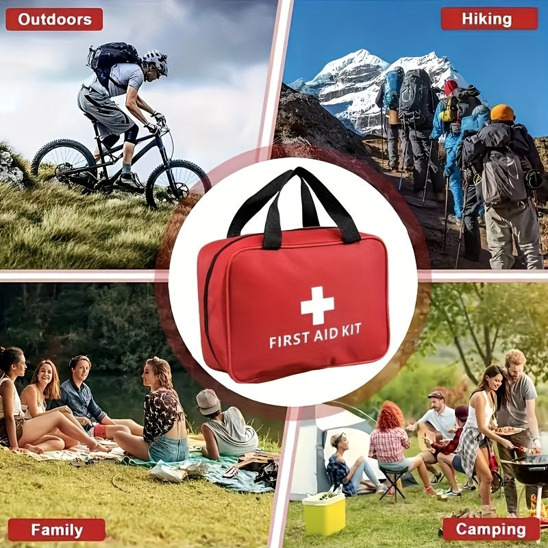 22-Piece Portable First Aid Kit for Car Travel Camping Hiking, Compact Emergency Medical Rescue Kit for Home Office Outdoor Adventures, Lightweight Zip Bag