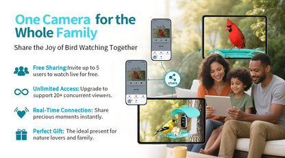 AI Smart Bird Feeder with Camera Solar Powered – 4MP 2K HD, Bird Species Identification, Motion Detection, Squirrel-Proof, IP66 Weatherproof, App Remote Monitoring, Gift for Bird Lovers