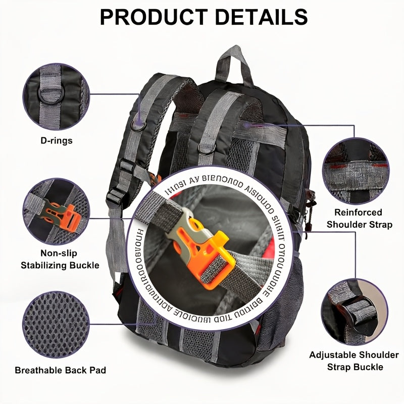 25L Hiking Daypack Backpack – Lightweight Large Capacity Laptop Protection Backpack for Men & Women, Camping, Climbing, Outdoor Sports & Travel, Great Gift for Hikers