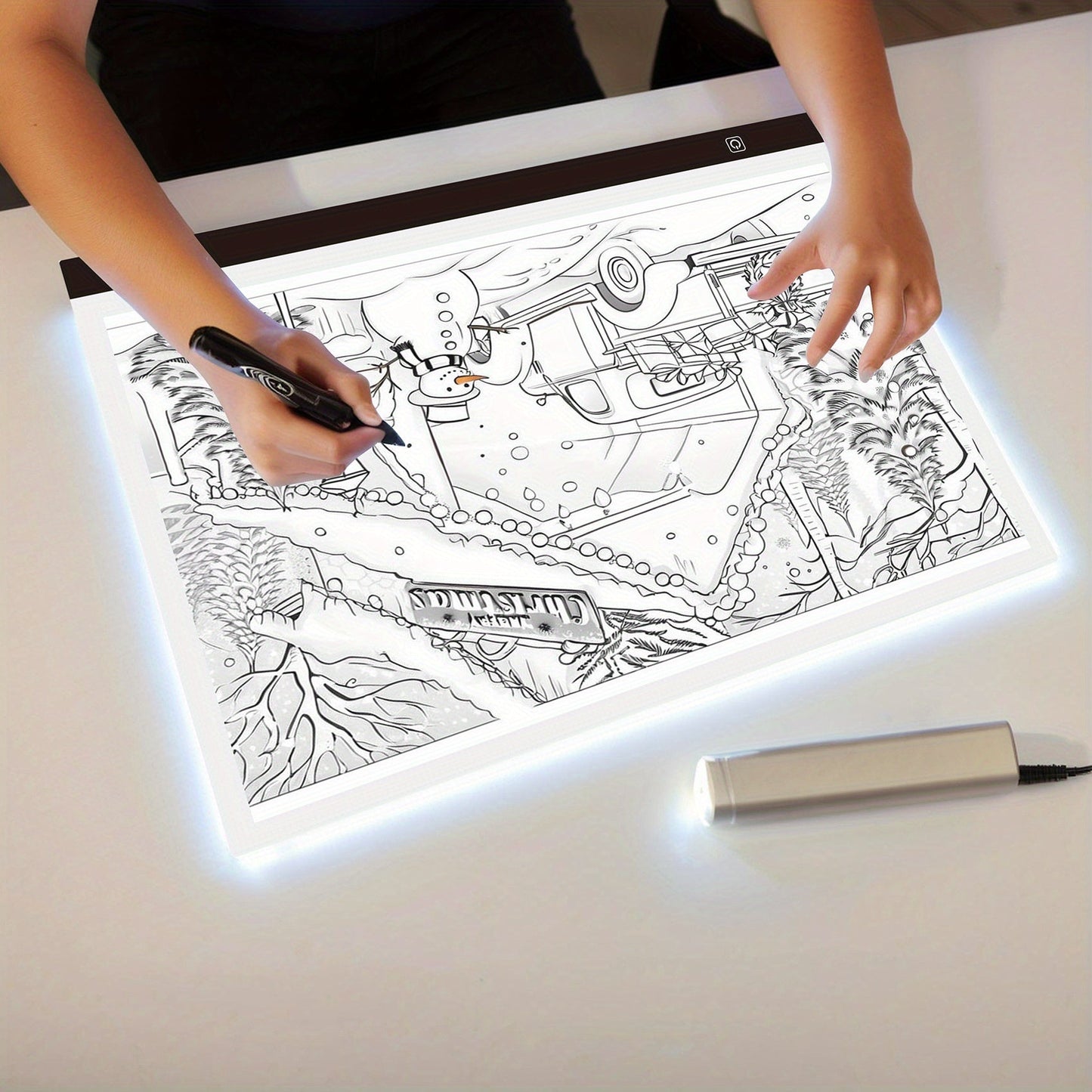 A2 LED Light Box Tracing Board – Dimmable Touch Control Ultra-Thin Light Pad for Diamond Painting, Sketching, Animation, Tattoo Transfer & Streaming, USB Powered, Eye-Care LEDs, Mac/PC Compatible | Velora
