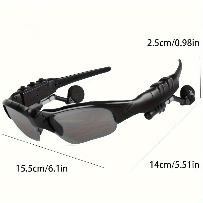 Bluetooth 5.4 Smart Audio Glasses Wireless Headset – Hands-Free Calls & Music, Built-In Condenser Mic, Volume Control, USB Charging, 80mAh Battery, Open Ear Wearable Tech Eyewear for Men & Women