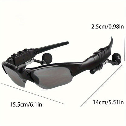 Bluetooth 5.4 Smart Audio Glasses Wireless Headset – Hands-Free Calls & Music, Built-In Condenser Mic, Volume Control, USB Charging, 80mAh Battery, Open Ear Wearable Tech Eyewear for Men & Women