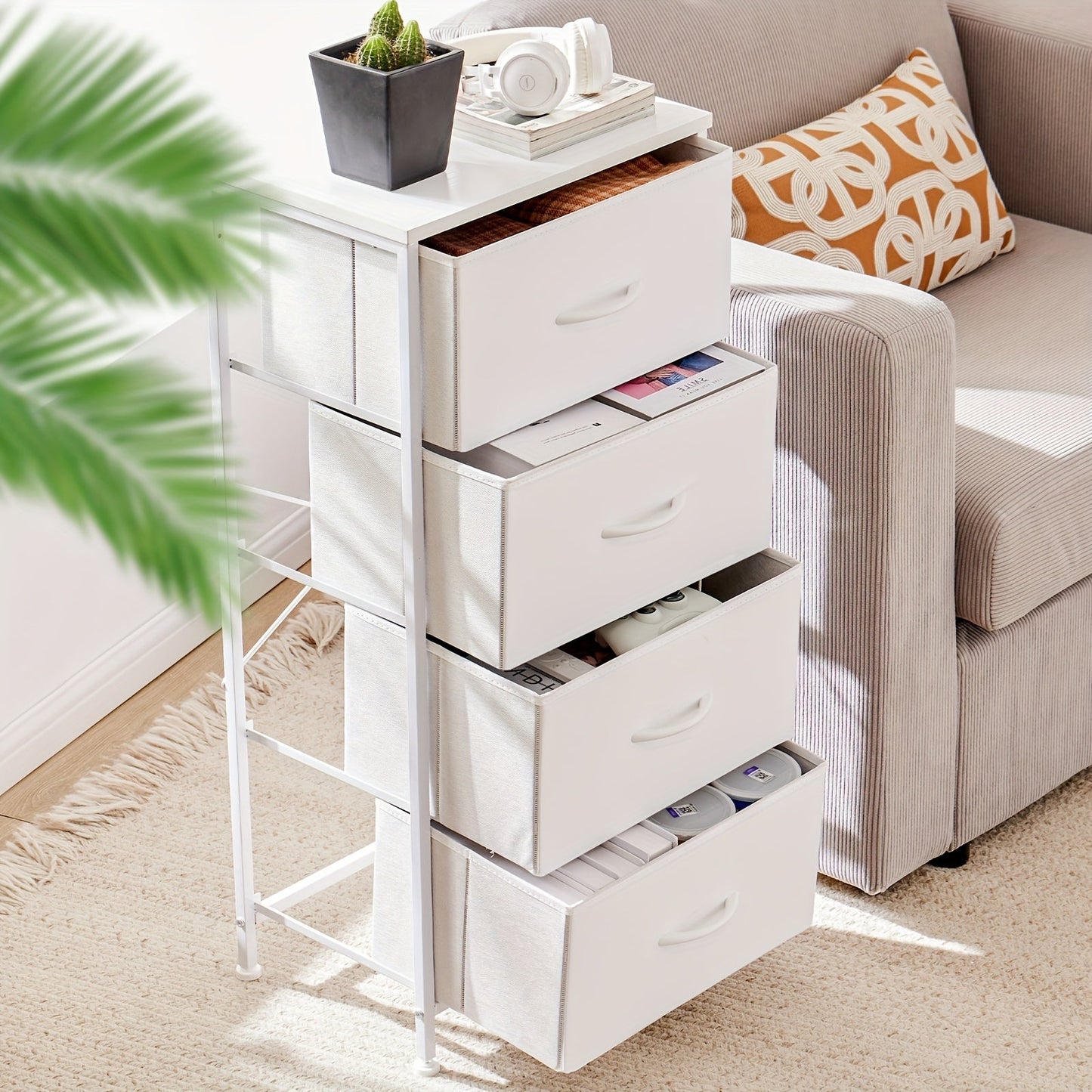 Drawer Cabinet with Metal Frame & Hardwood Top – Home Office Storage Organizer, 2 to 10 Drawers, Assembly Required – White, Grey, Black, Rustic Brown – Bedroom, Living Room & Office Filing Cabinet