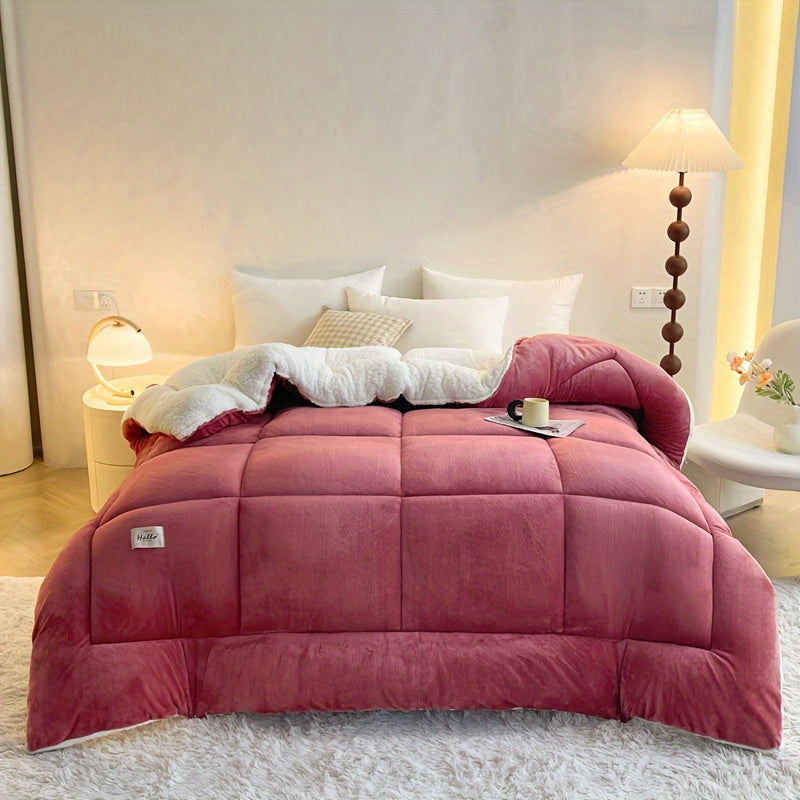 All Season Comforter Thick Soft Quilted Box Stitch | Ultra Breathable Machine Washable Down Alternative Duvet | Twin Full Queen King | Autumn Winter Spring Bedding | Rouge Black Grey Blue Green
