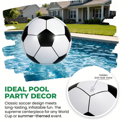 Giant Inflatable Soccer Ball 40 Inch - Extra Large Outdoor Toy for Pool Parties, Backyard Games, Beach & Playground, Reusable Party Decoration Ball for Kids & Adults