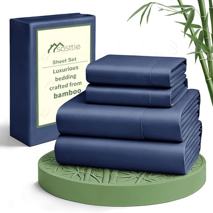 Cooling Bed Sheets Set Queen Size 6 Piece, Ultra Soft Breathable Sheets for Hot Sleepers, 17-Inch Deep Pocket Double Stitching Wrinkle-Free, Microfiber Bedding Set for Home Bedroom Christmas Gift