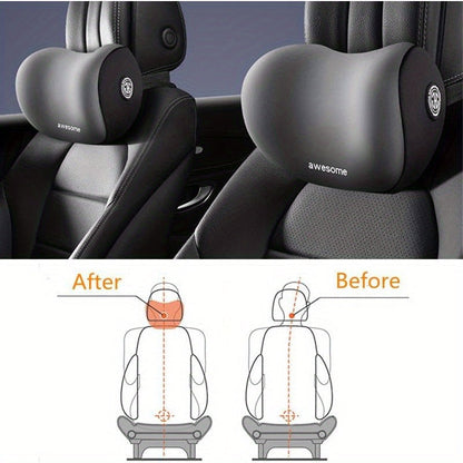 Car Lumbar Support Pillow & Neck Pillow Kit – Ergonomic Seat Headrest Cushion with Adjustable Strap for Neck & Back Pain Relief, for Car, Office Chair, Truck & Wheelchair