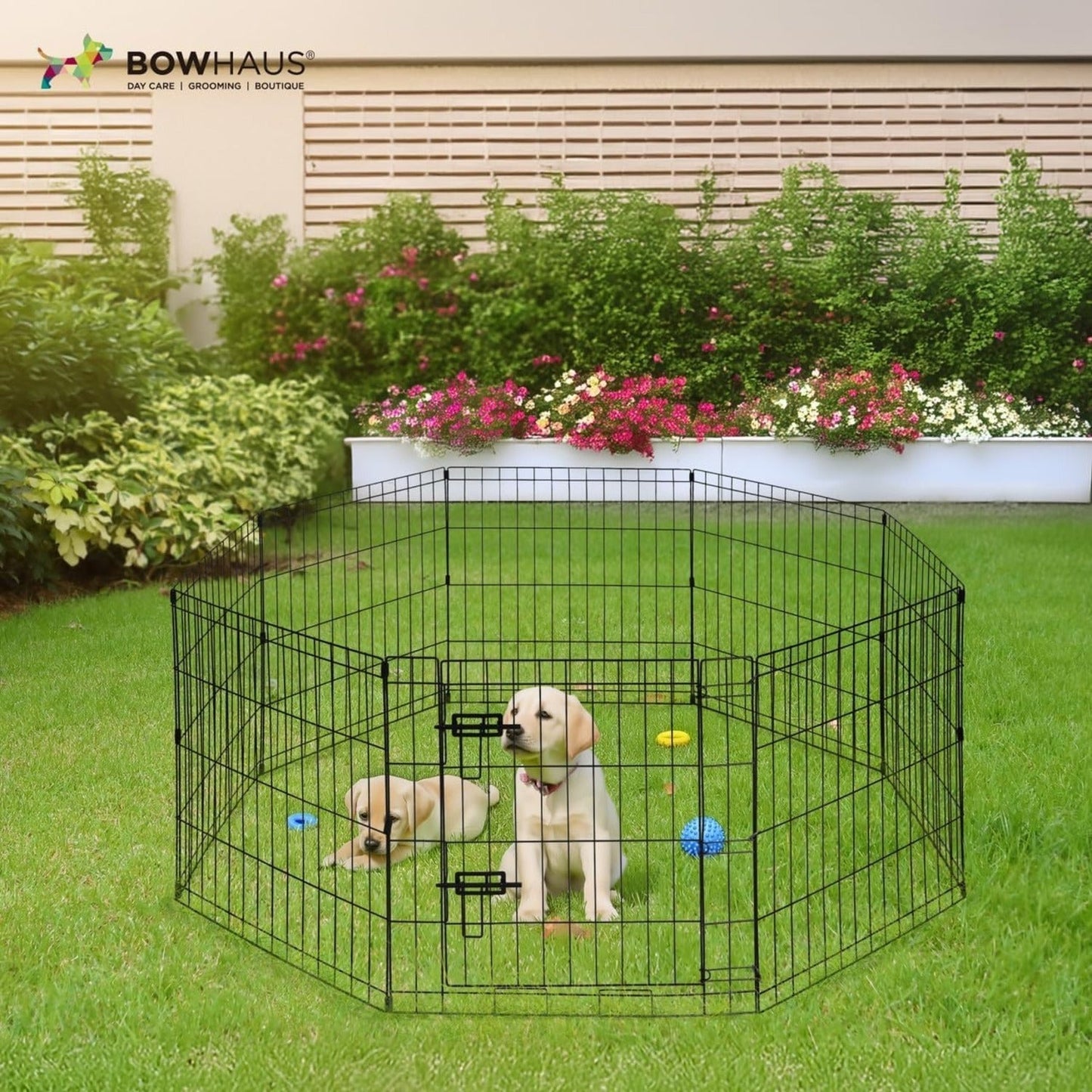 Foldable Dog Playpen 8 Panel – Heavy-Duty Metal Pet Kennel with Gate for Indoor & Outdoor Use, Portable Exercise Fence Cage for Small Dogs & Animals, Available in 24"/30"/36" Heights