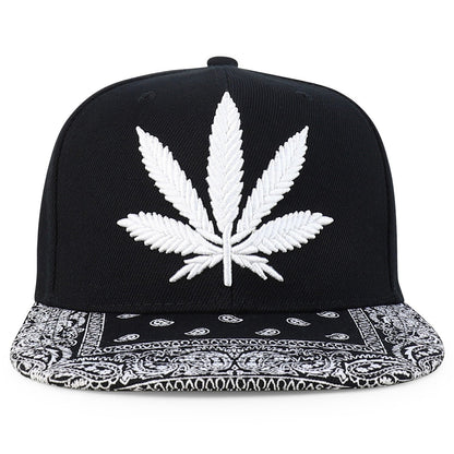 Rasta MJ Leaf 3D Embroidered Flat Bill Snapback Cap – Hip Hop Reggae Hat, Adjustable Snapback, One Size Fits Most, Unisex Streetwear Baseball Cap