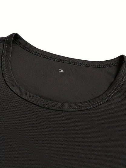 5 Pack Men's Quick-Dry Athletic T-Shirts, Breathable Moisture-Wicking Polyester Crew Neck Sports Tees for Gym, Running, Workout & Casual Everyday Wear