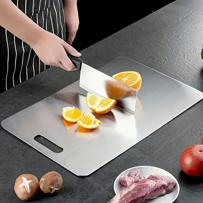Stainless Steel Cutting Board Set of 3 Premium BPA-Free Rust-Resistant Easy to Clean Space-Saving Kitchen Chopping Boards for Meat Vegetables Fruit Food Prep