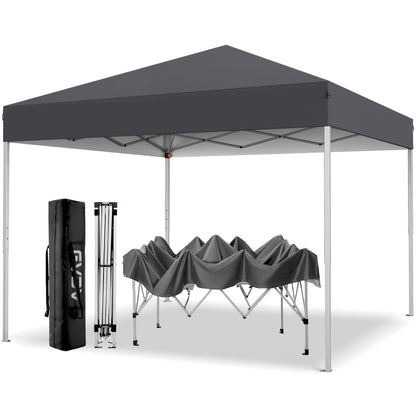 10x10 Pop Up Canopy Tent UPF 50+ Heavy Duty Steel Frame 3 Height Settings Waterproof Instant Canopy with Carry Bag for Backyard Patio Beach Camping Party Market Space Gray Black Blue Red Dark Gray Forest Green