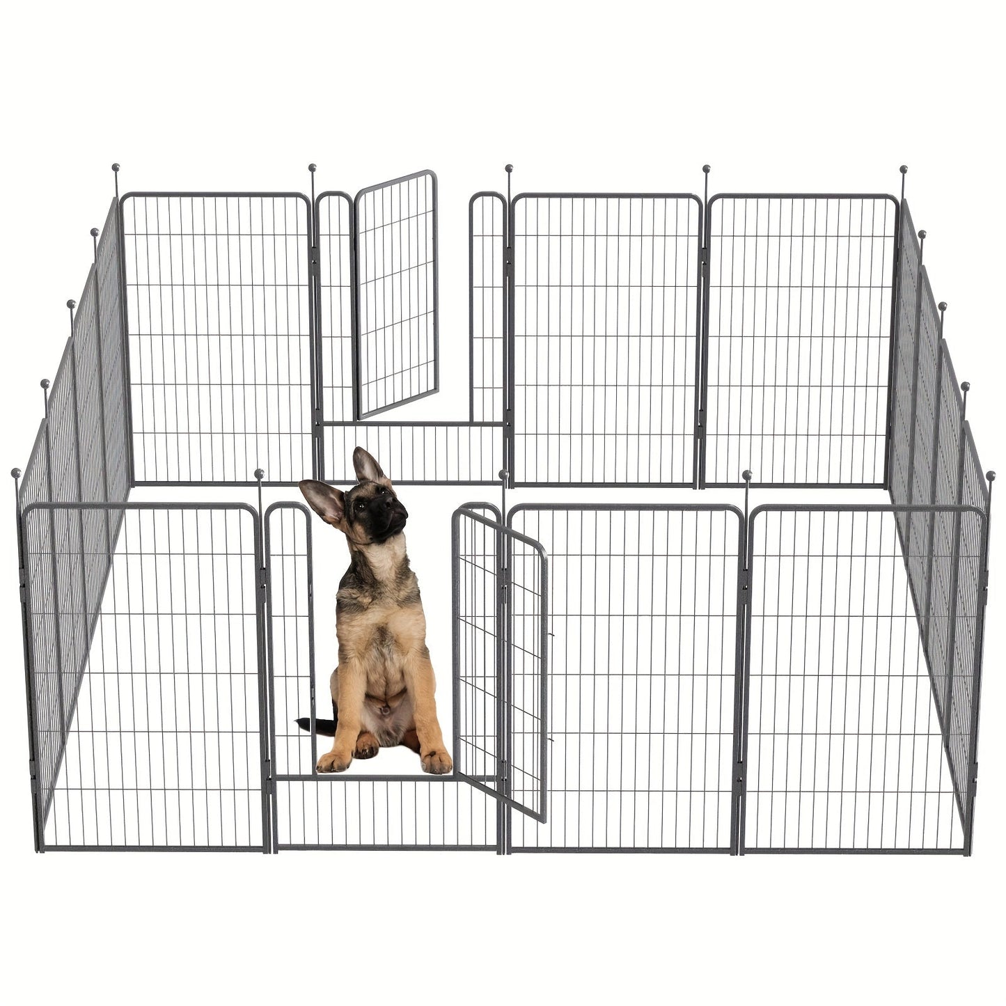 Heavy Duty Metal Dog Playpen – Portable Foldable Exercise Pen Fence for Small Medium Large Dogs, 8 or 16 Panels, No Assembly Required, Perfect for Indoor Outdoor Yard RV Camping