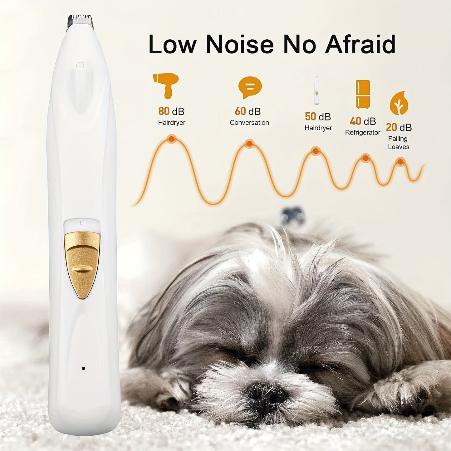 Dog Grooming Clippers Electric Pet Paw Trimmer with LED Light, USB Rechargeable Low Noise Dog & Cat Hair Shaver for Eyes, Face, Ears & Paws – Professional Cordless Pet Grooming Kit