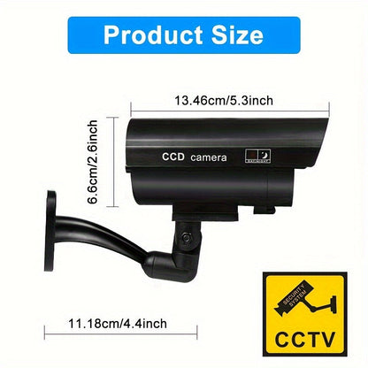 Dummy Security Camera Fake CCTV Surveillance System – Realistic Simulated LED Lights, Adjustable Mount & Warning Stickers, Indoor & Outdoor Home Security Decoy Camera – 2 or 4 Pack