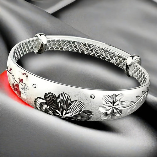 925 Sterling Silver Adjustable Push-Pull Bracelet for Women – Elegant Sliding Clasp Bangle in Silver & Gold, Perfect Gift for Mom, Mother's Day, Birthday & Anniversary