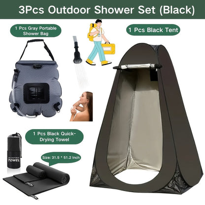 Portable Camping Toilet & Privacy Tent – Pop Up Potty Tent for Adults with 12 Toilet Bags, Ground Stakes, Windproof Ropes & Moisture Mat, Foldable Outdoor Toilet for Camping Travel Hiking