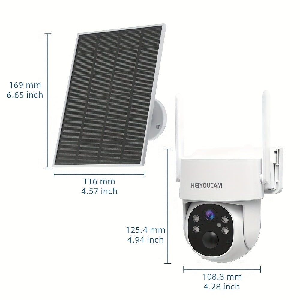3MP Solar Security Camera Outdoor Wireless – 360° View, Smart Siren, Spotlight, AI Human Detection & Tracking, Color Night Vision, Two-Way Talk, Weatherproof, Wall Mount, Motion Sensor WiFi CCTV