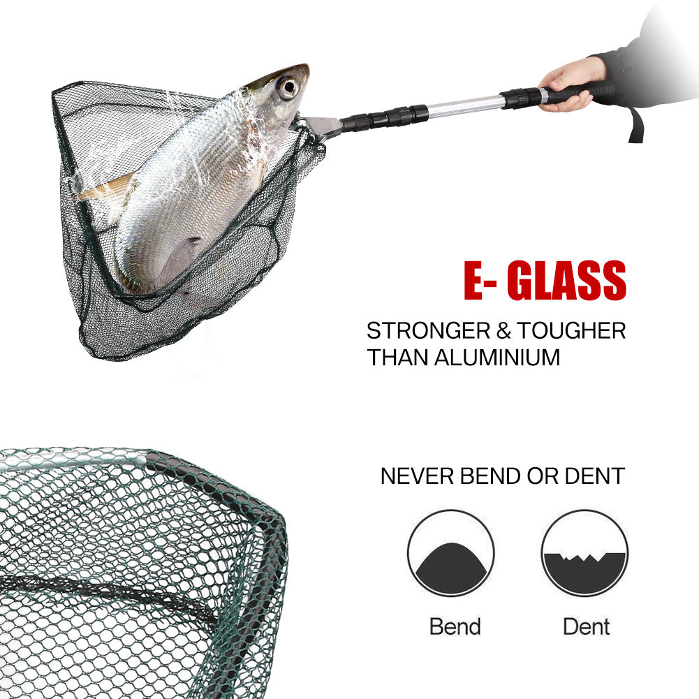 Foldable Telescoping Fishing Landing Net with Aluminum Alloy Frame – Extendable Handle 21.7–75 Inch for Bass, Trout & Fly Fishing, Professional Portable Collapsible Fish Net