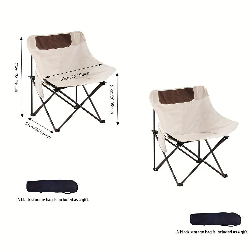 Portable Folding Moon Chair and Table Set 2 3 5pcs with Storage Bag for Beach Camping Fishing Family BBQ Picnic Outdoor Hiking Courtyard Black White