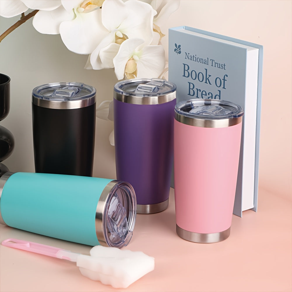 20oz Stainless Steel Insulated Tumbler 2-Pack – Double Wall Vacuum Travel Mug with Lid, BPA Free, Wholesale Blanks for Vinyl DIY, Wedding Favors, Bridesmaid Gifts, Graduation & Corporate Giveaways – Black, Pink, Blue, White