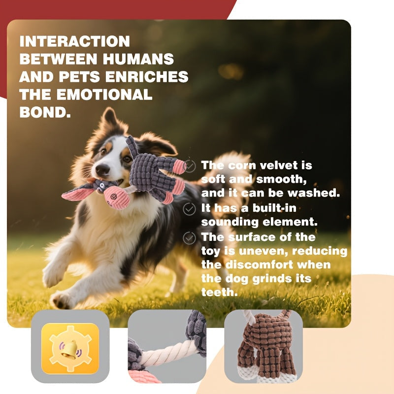 6pcs Squeaky Plush Dog Toys – Cute Animal-Shaped Chew & Teething Set, Interactive Plush Toys for Small & Medium Dogs, Anxiety Relief & Teeth Cleaning, Safe & Durable