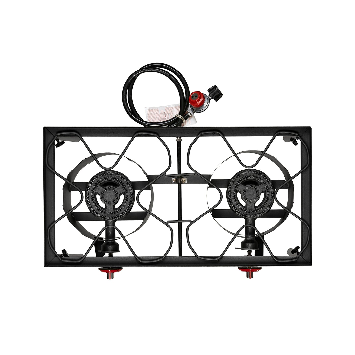 DR.CAMP Portable Propane Camping Stove – Heavy Duty Cast Iron Burner with Detachable Legs, Single & Double Burner Options, High Pressure Outdoor Gas Cooker for Camping, BBQ, Survival & Patio Cooking