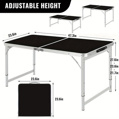 Folding Table 4ft & 6ft Portable Rectangle Table for Camping, Picnic, Wedding & Party – Lightweight with Carrying Handle, Easy Setup, Indoor Outdoor Fold Up Table – White