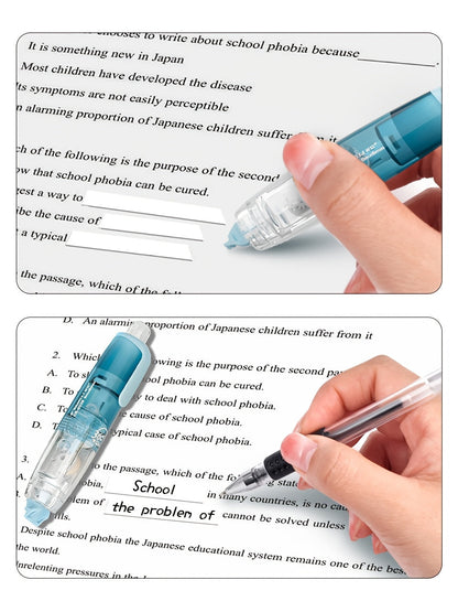 Retractable Correction Tape with Refills – Mess-Free Instant Error Correction for School Office & Home, 1pc + 2 Refills or 4-Pack + 8 Refills, Smooth Dry Correction Tape Back to School Supplies