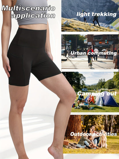 Women's High Waist Yoga Shorts Sweat-Wicking Elastic Waistband 5-Point Biker Shorts for Cycling Running Training Gym – Fashionable Casual Activewear for Summer