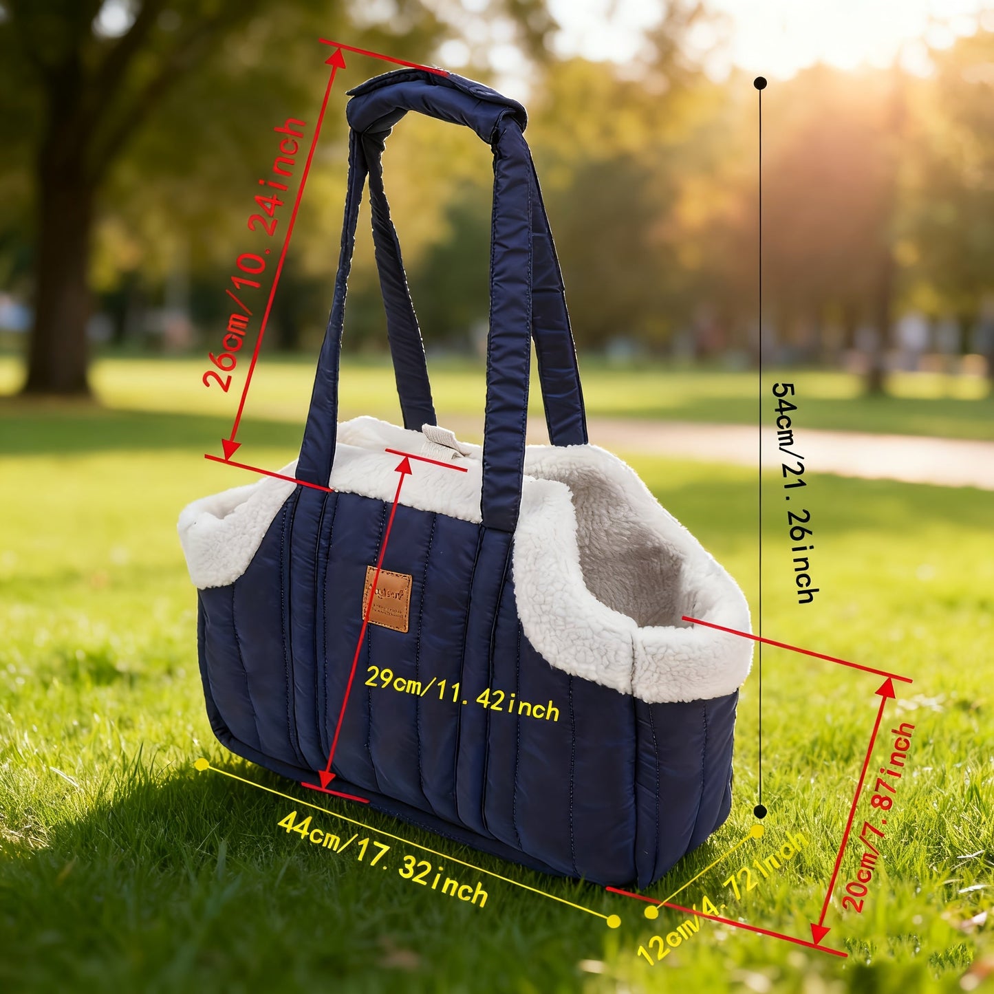 Winter Pet Carrier Handbag with Snap Closure – Cozy Warm Tote Bag for Small Dogs & Cats, Perfect for Outdoor Activities, Available in Brown, Black, Beige, Pink, Green & Blue