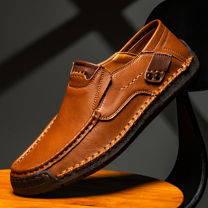 Men's Slip-On Loafers Lightweight Comfortable Casual Shoes for Driving Shopping Everyday Wear Flexible All-Season Footwear Black Light Brown Dark Brown Sizes US 3.5-12.5