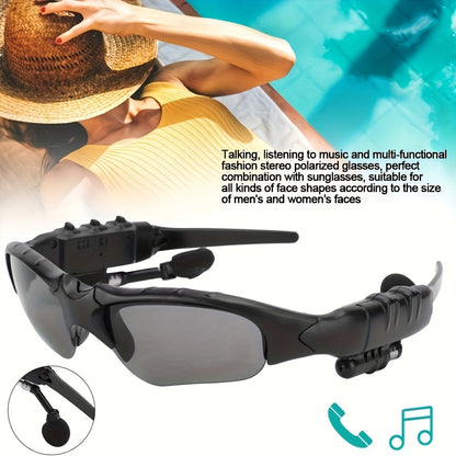 Bluetooth 5.4 Smart Audio Glasses Wireless Headset – Hands-Free Calls & Music, Built-In Condenser Mic, Volume Control, USB Charging, 80mAh Battery, Open Ear Wearable Tech Eyewear for Men & Women