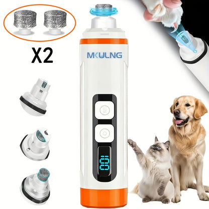 Quiet Dog Nail Grinder with LED Light – 3-Speed Rechargeable Electric Pet Nail Trimmer Kit, Painless Paw Grooming for Small Medium Large Dogs & Cats