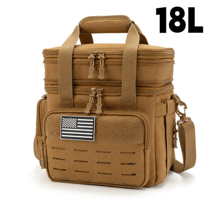 Tactical Lunch Box for Men 4.76 Gal – Expandable Heavy Duty Insulated Cooler Bag with MOLLE Webbing, Leakproof Thermal Lunch Bag for Work, Camping, Outdoor & Picnic, Available in Khaki, Black & Green