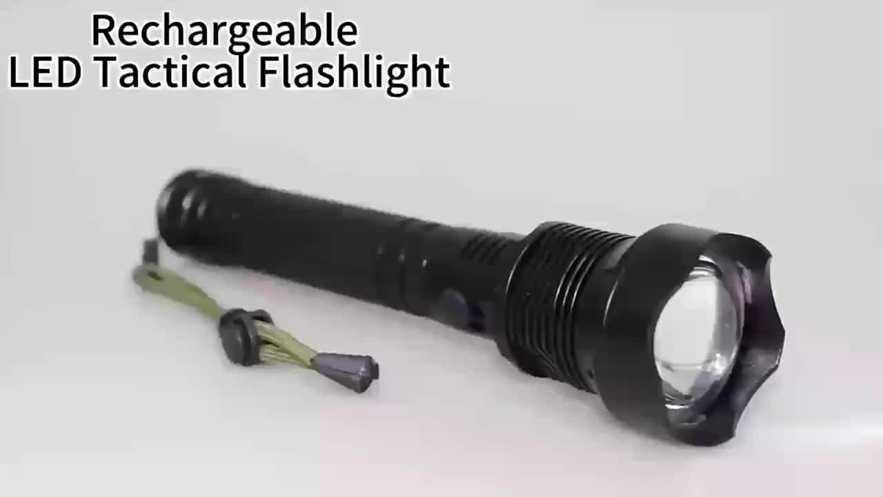 4000 Lumen Rechargeable Tactical Flashlight – High Lumens LED Handheld Torch, USB-C, 500M Range, 4 Modes, Aluminum Alloy, Waterproof for Camping Fishing Hiking Night Patrol Emergency
