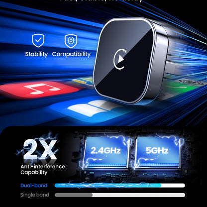 Wireless CarPlay Adapter 2026 Upgraded Mini Dongle – 2-in-1 iPhone & Android Auto, Convert Wired to Wireless, USB-A & USB-C, Dual-Band Low Latency, Auto Connect, FCC Certified