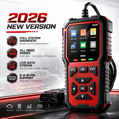 Advanced OBD2 Scanner Automotive Diagnostic Tool Faster Processing Chip Read Clear Engine Codes Live Data Freeze Frame Supports 10 Languages All OBD2 Cars 1996+