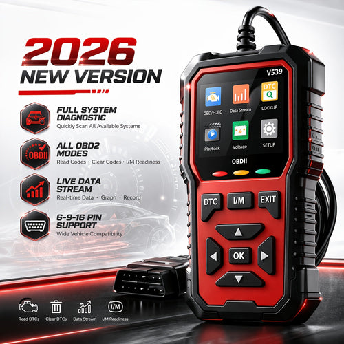 Advanced OBD2 Scanner Automotive Diagnostic Tool Faster Processing Chip Read Clear Engine Codes Live Data Freeze Frame Supports 10 Languages All OBD2 Cars 1996+