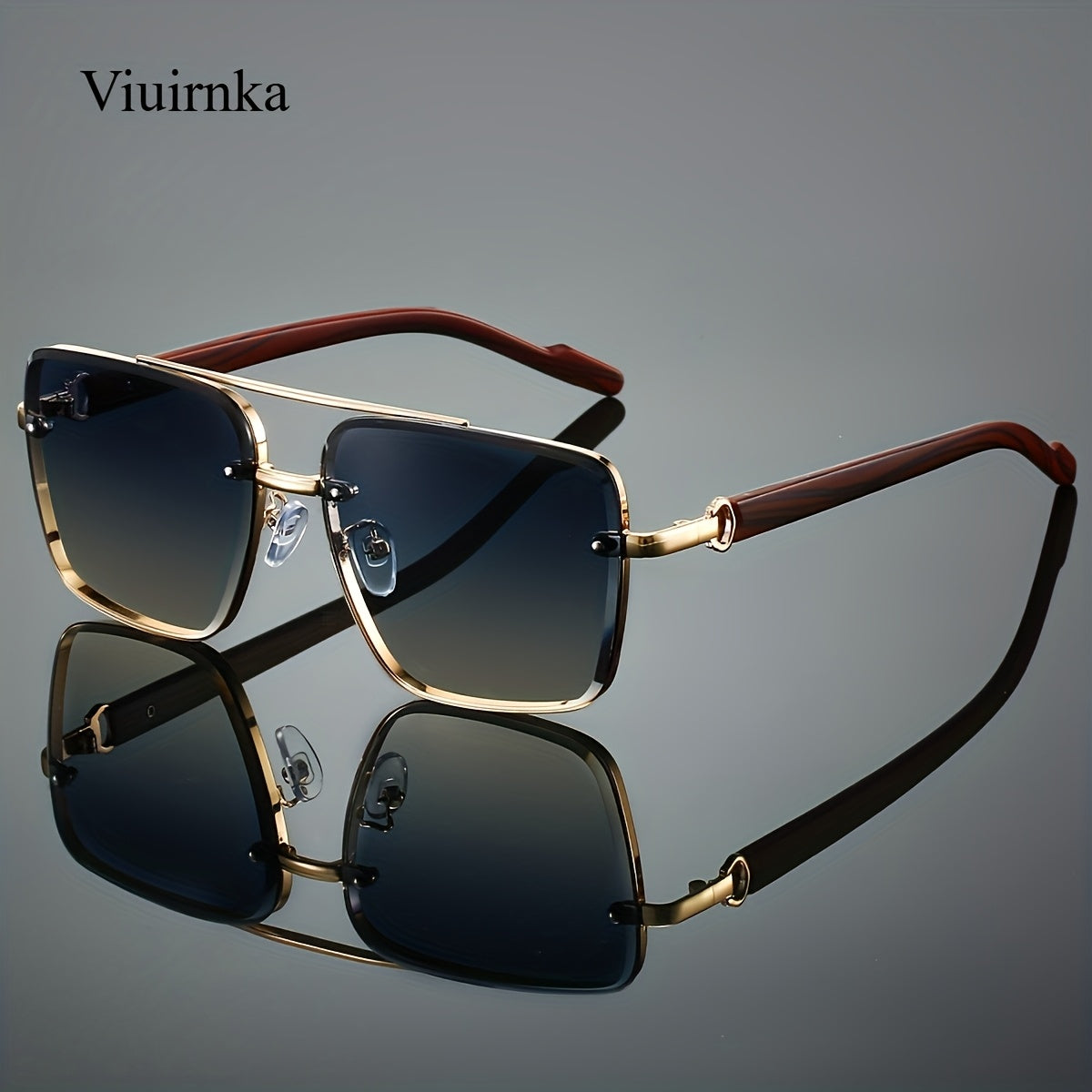 Retro Square Woodgrain Sunglasses for Men & Women – UV400 Gradient AC Lenses, Lightweight PC Frame, 7 Color Options, Vintage Street Style Eyewear for Driving, Travel & Everyday Wear