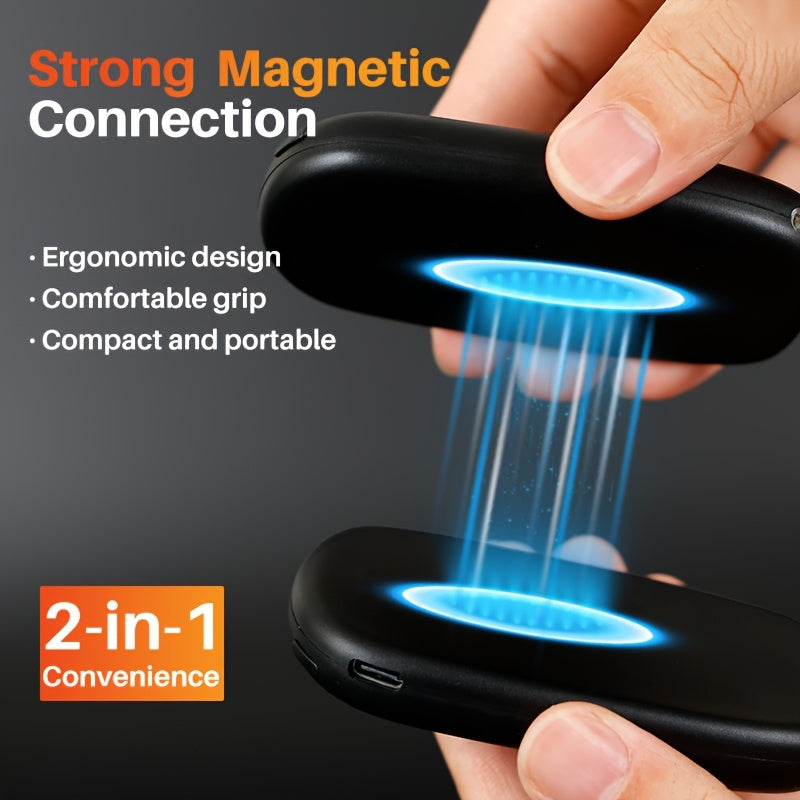 2 Pack Rechargeable Hand Warmers with COB Flashlight & Magnetic Base – 12Hr Heat, Portable Electric Pocket Warmer, Christmas Gift for Women Men Outdoor Winter