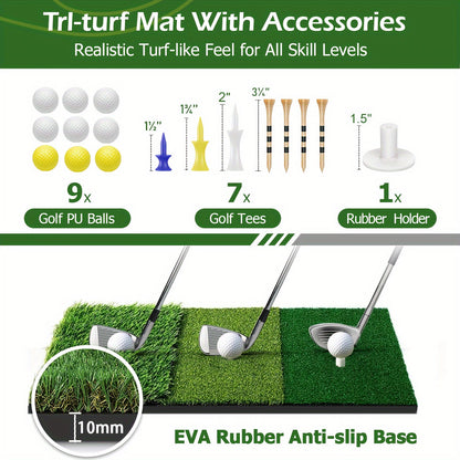 10x7ft Golf Practice Net & Mat Set with Balls, Tees & Carry Bag – Heavy Duty Golf Hitting Net for Backyard, Basement & Indoor Outdoor Use, Golf Training Equipment Gift for Men & Women