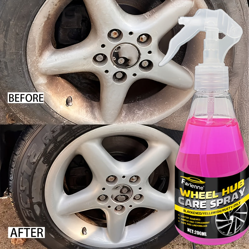 Wheel Cleaner & Iron Remover Spray 6.76oz – Brake Dust Remover, Restores Shine, Rust & Corrosion Protection, Safe for Alloy Chrome Painted Steel Wheels, Easy Trigger Spray Car Detailing