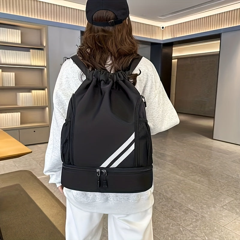 Lightweight Sports Drawstring Backpack for Men & Women | Gym Bag for Basketball Yoga Fitness | Spacious Polyester Shoulder Bag with Drawstring Closure & Inner Pouch | 6 Colors